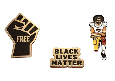 Freedom Pin Set - Freedom Fist, BLM, & Colin - Radical Dreams Pins