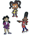 Black Cartoons Lapel Pin Set - Gerald, Penny, and Susie - Radical Dreams Pins