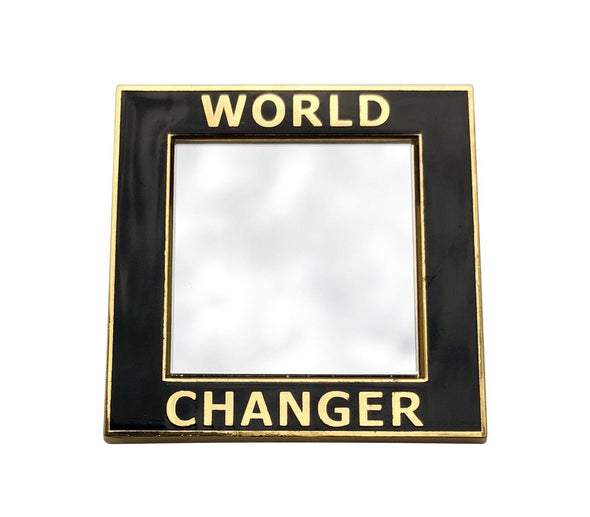 World Changer Mirror Lapel Pin - GOLD