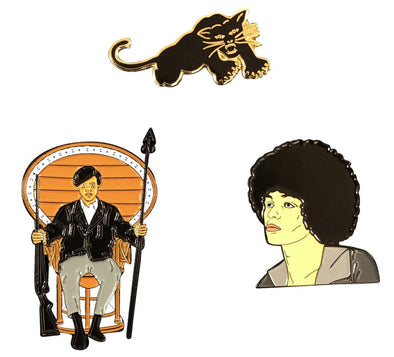 Black Liberation Series Pin Set - Panther, Angela, & Huey - Radical Dreams Pins