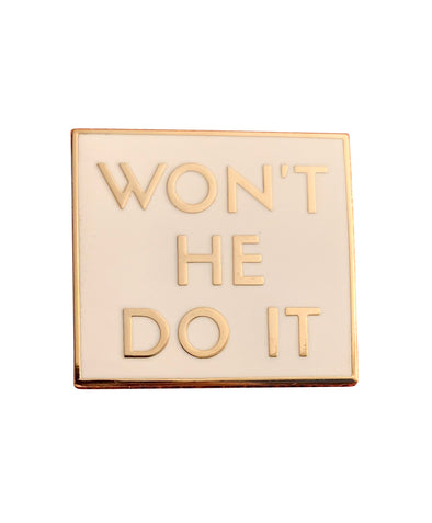Won't He Do It Lapel Pin - White